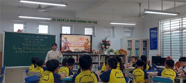 Tổ Sử - Địa - GDCD đã tổ chức chuyên đề “Vận dụng trí tuệ nhân tạo (AI) để tái hiện lịch sử, đặc biệt là khơi dậy tinh thần yêu nước thông qua hình tượng các nữ anh hùng Việt Nam trước thế kỉ X”.